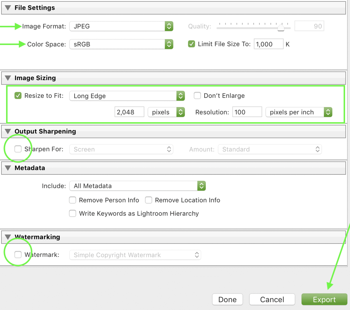 best-lightroom-export-settings-for-web